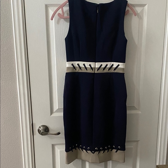 DKNY Midnight Blue Dress with Metallic Accents - Picture 5 of 7